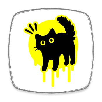 Kater Katze - Viereckiger Kühlschrankmagnet - Weiß - Vorne