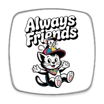 Illustration de chats et souris de Always Friends - Magnet carré - blanc - Devant