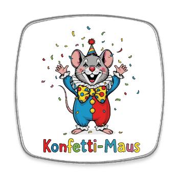Confettis de fête foraine, Chemise costume amusante et mignonne - Magnet carré - blanc - Devant