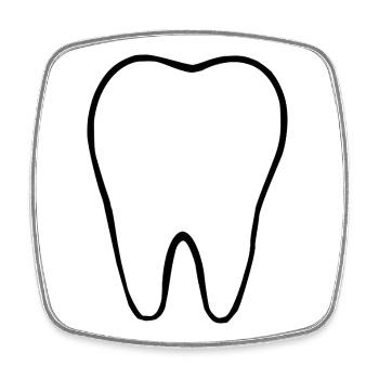 Tooth, Teeth, Dentist - Square fridge magnet - white - Front