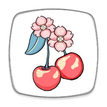 Kirschblüten Charme Illustration - Viereckiger Kühlschrankmagnet - Weiß - Vorne