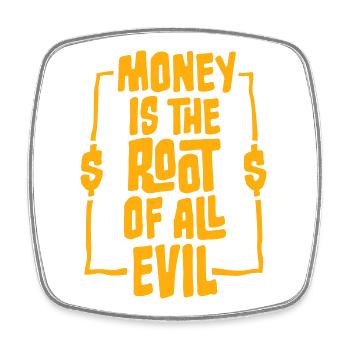 Money Root Evil Kapitalismus Gier Finanzen Reiche - Viereckiger Kühlschrankmagnet - Weiß - Vorne