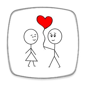 Valentine’s Day - Square fridge magnet - white - Front