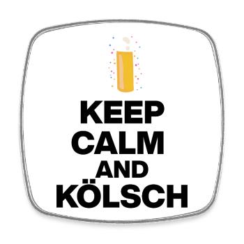 KEEP CALM AND KÖLSCH! STANGE GLÜCK AUS KÖLN schwaz - Viereckiger Kühlschrankmagnet - Weiß - Vorne