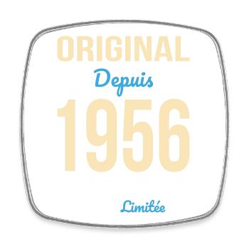 Original seit 1956 – 70-jähriges Jubiläum - Viereckiger Kühlschrankmagnet - Weiß - Vorne