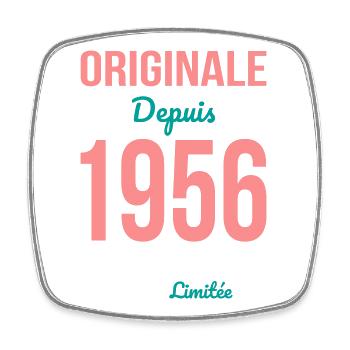 Original since 1956 – 70th anniversary - Square fridge magnet - white - Front