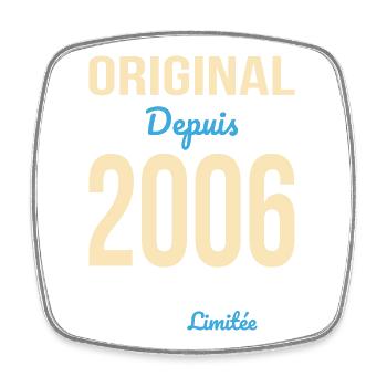 Original seit 2006 – 20-jähriges Jubiläum - Viereckiger Kühlschrankmagnet - Weiß - Vorne