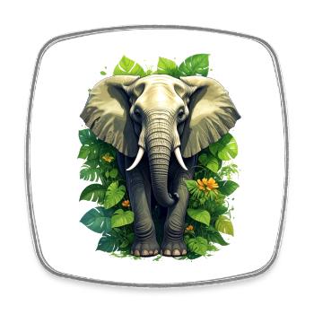 Ein Elefant im Dschungel - Viereckiger Kühlschrankmagnet - Weiß - Vorne