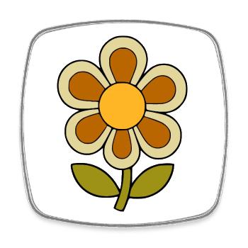70s flower pattern retro flowerpower - Square fridge magnet - white - Front