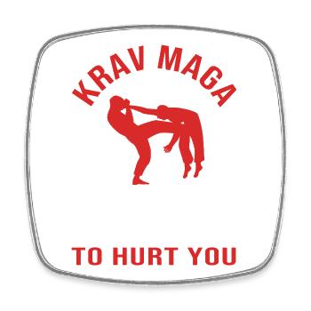 Krav Maga - Viereckiger Kühlschrankmagnet - Weiß - Vorne