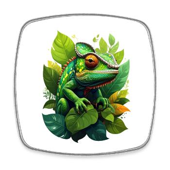chameleon - Square fridge magnet - white - Front