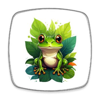 Frog - Square fridge magnet - white - Front