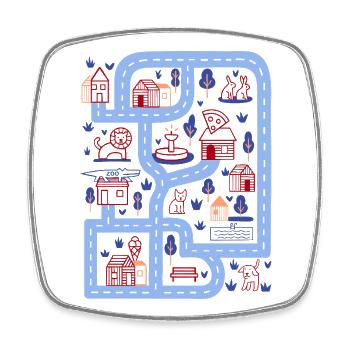Play street - Square fridge magnet - white - Front