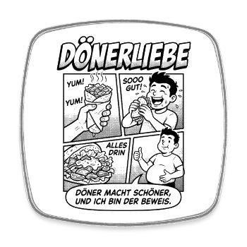 Kebab makes you more beautiful - Square fridge magnet - white - Front