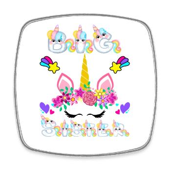 Art magique de la licorne de la grande sœur Sweet Candy - Magnet carré - blanc - Devant