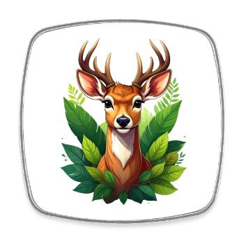 A deer or deer in the forest - Square fridge magnet - white - Front