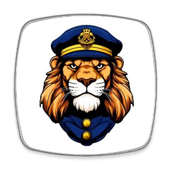 Police Löwe - Square fridge magnet - white - Front