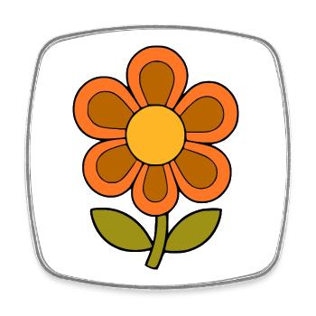 70er Jahre Blume Muster Retro flowerpower - Viereckiger Kühlschrankmagnet - Weiß - Vorne