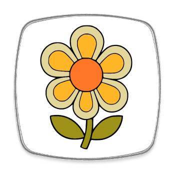 70s flower pattern retro flowerpower - Square fridge magnet - white - Front