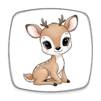 Dessin animé de poulain mignon - Magnet carré - blanc - Devant