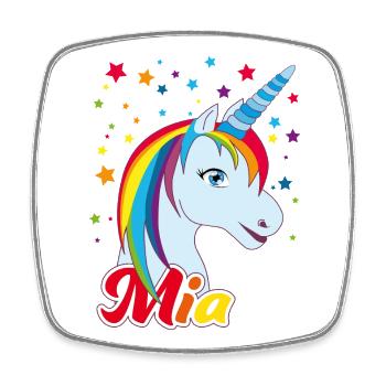 Mia, nom de jeune fille, prénom préféré - Magnet carré - blanc - Devant