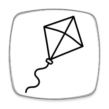 Kite - Square fridge magnet - white - Front