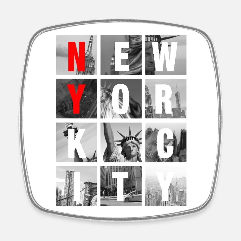 Grille de Collages de New York - Magnet carré - blanc