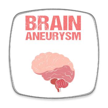 Brain Aneurysm - Square fridge magnet - white - Front
