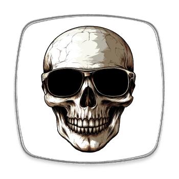 Skull Style / Heavy Metal - Square fridge magnet - white - Front