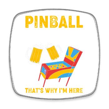 Flipper Pinball - Magnet carré - blanc - Devant
