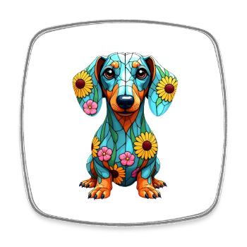 Dackel Dachshund Tekel - Viereckiger Kühlschrankmagnet - Weiß - Vorne