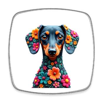 Dackel Dachshund Tekel - Viereckiger Kühlschrankmagnet - Weiß - Vorne