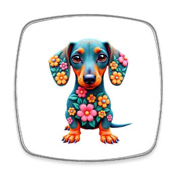 Dackel Dachshund Tekel - Viereckiger Kühlschrankmagnet - Weiß - Vorne
