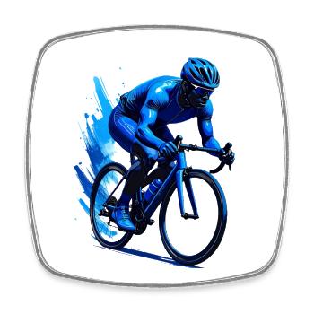 Rennradfahrer in blau - Viereckiger Kühlschrankmagnet - Weiß - Vorne