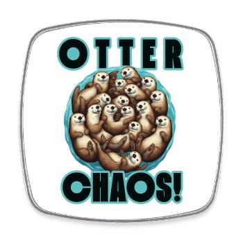Humor Otters Otter Chaos Spaß - Viereckiger Kühlschrankmagnet - Weiß - Vorne