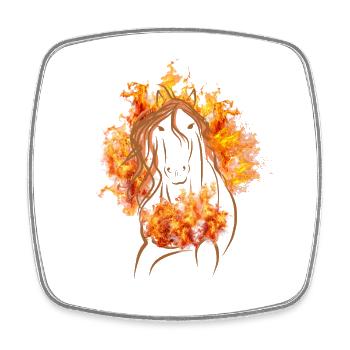 Fire Horse - Carry your power outwards - Square fridge magnet - white - Front