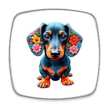 Dackel Dachshund Tekel - Viereckiger Kühlschrankmagnet - Weiß - Vorne