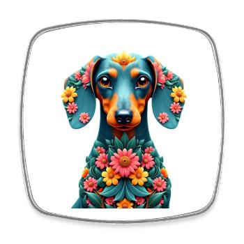 Dackel Dachshund Tekel - Viereckiger Kühlschrankmagnet - Weiß - Vorne