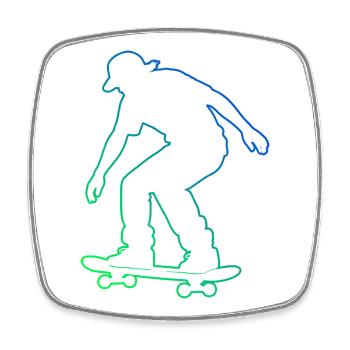 Œuvres de skateboard pour votre tenue - Magnet carré - blanc - Devant