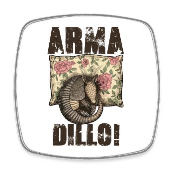 Armadillo Armadillo Vintage Ornate Armadillo - Square fridge magnet - white - Front
