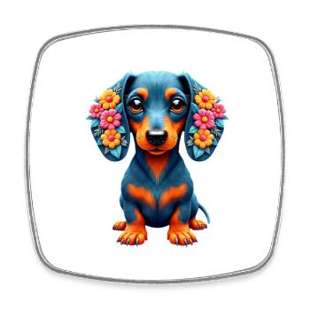 Dackel Dachshund Tekel - Viereckiger Kühlschrankmagnet - Weiß - Vorne