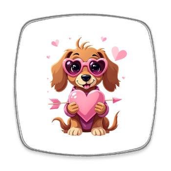Dackel Dachshund Tekel - Viereckiger Kühlschrankmagnet - Weiß - Vorne