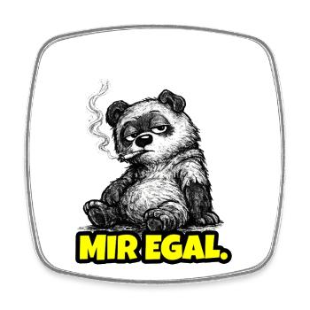 Mir egal. – Grumpy Bär (Sarkasmus Sketch) - Viereckiger Kühlschrankmagnet - Weiß - Vorne