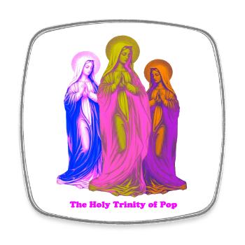 The Holy Trinity of Pop Vierges Colorées - Magnet carré - blanc - Devant