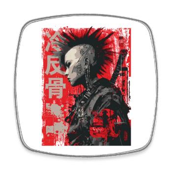 Punk Warrior – 冷反骨 Urban Art - Square fridge magnet - white - Front