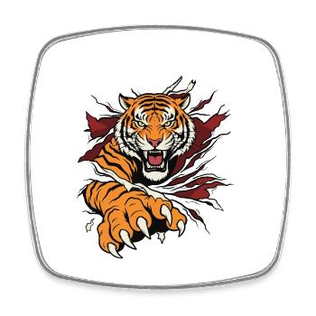 Roaring Tiger Wild Claw - Square fridge magnet - white - Front