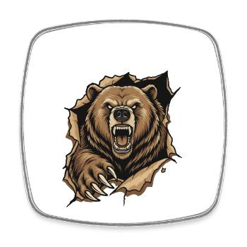 Grunding-Grizzlybär-Wildklaue - Viereckiger Kühlschrankmagnet - Weiß - Vorne