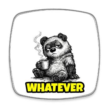 Whatever – Grumpy Bear Coffee (Sketch) - Viereckiger Kühlschrankmagnet - Weiß - Vorne