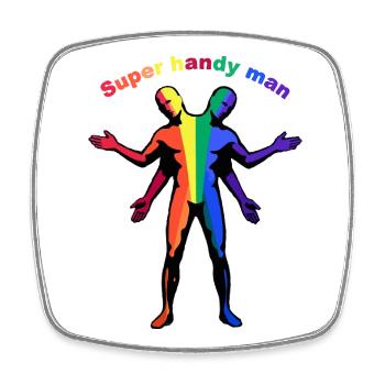 Super-Handwerker-Regenbogen - Viereckiger Kühlschrankmagnet - Weiß - Vorne