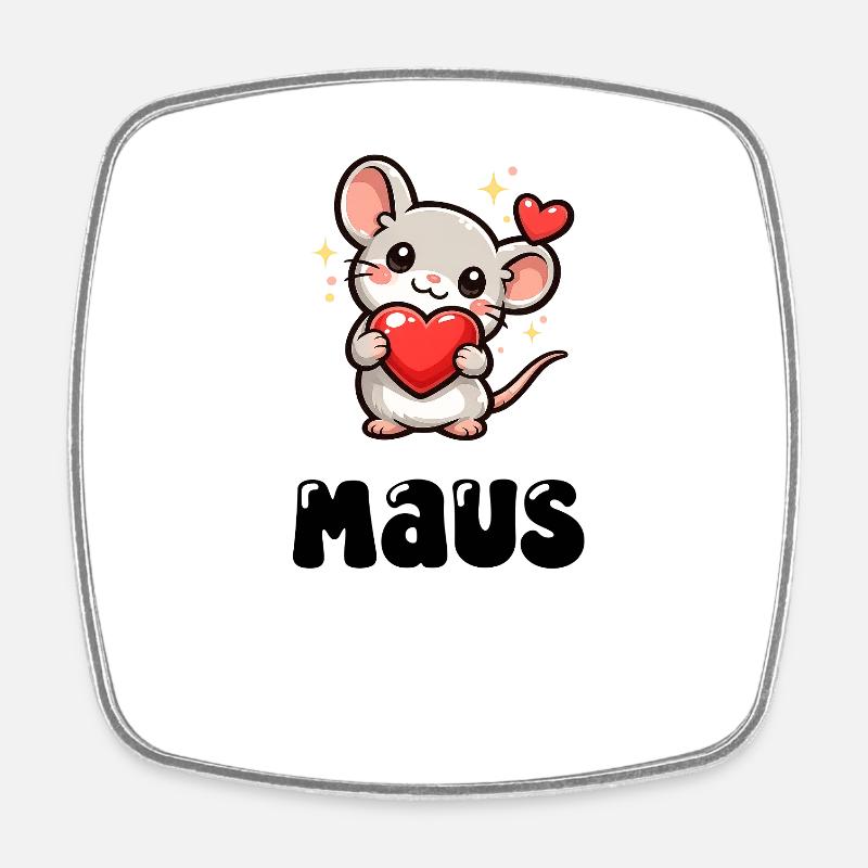 Maus - Viereckiger Kühlschrankmagnet - Weiß